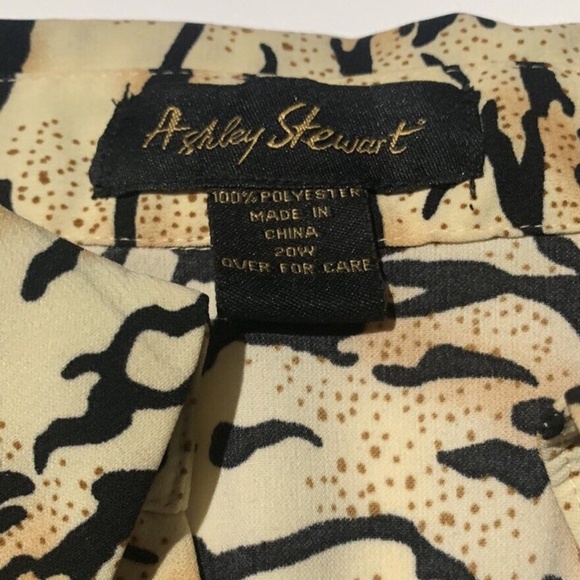 Ashley Stewart Tiger Print Button Front Long‎ Sleeve Shirt Top Plus Size 20W - Picture 5 of 5